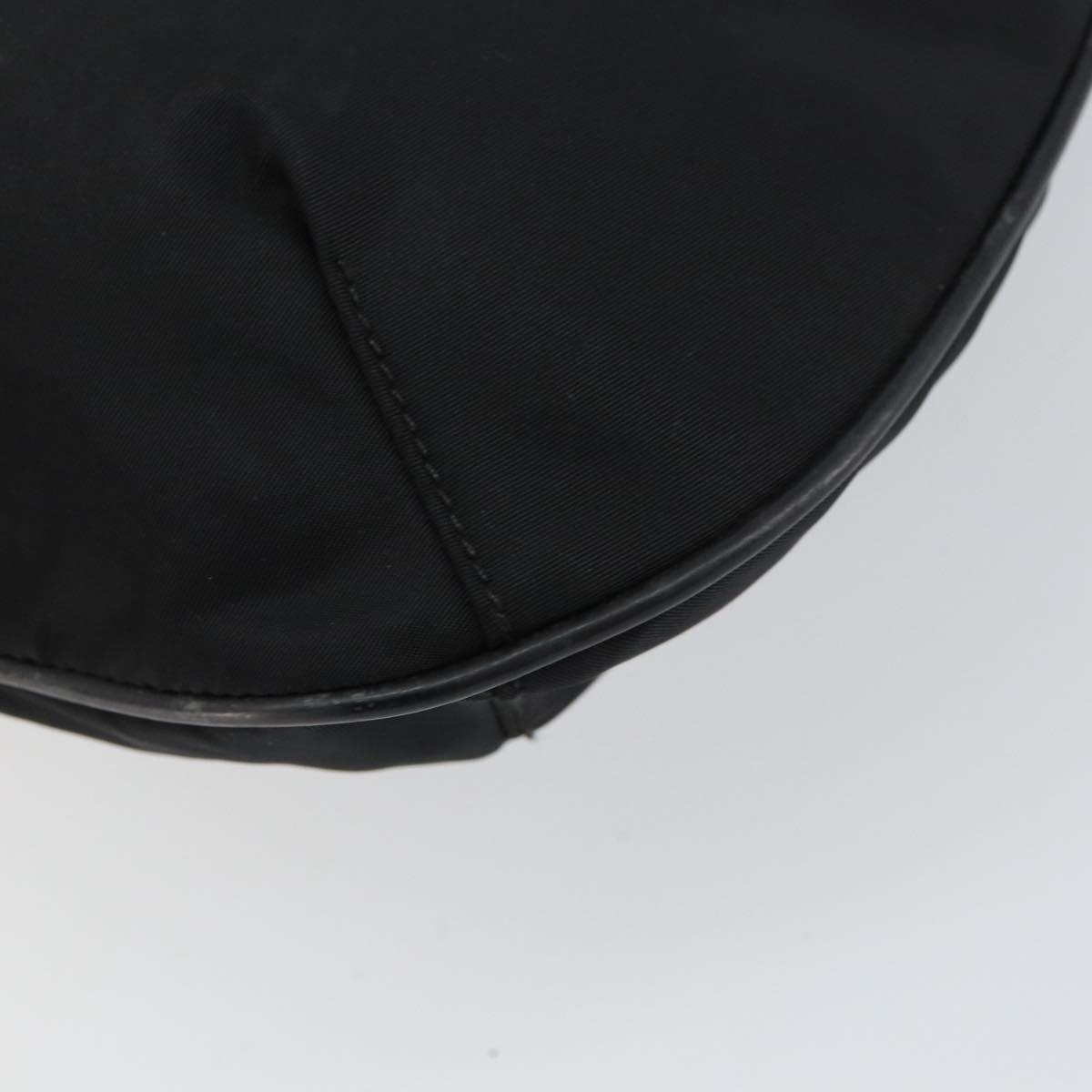 PRADA Shoulder Bag Nylon Black Silver Auth 156018