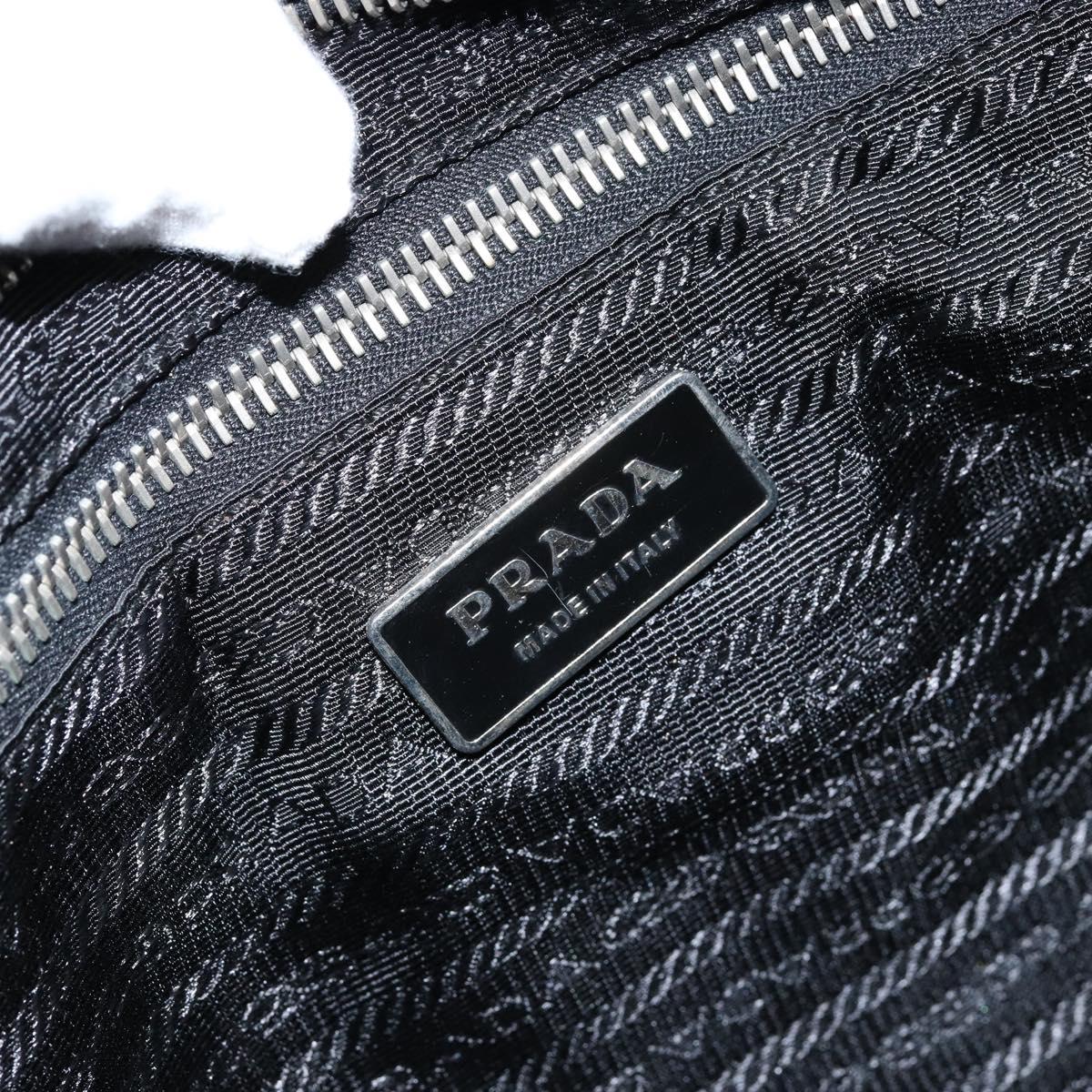 PRADA Shoulder Bag Nylon Black Silver Auth 156018