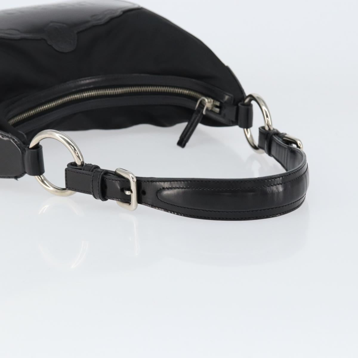 PRADA Shoulder Bag Nylon Black Silver Auth 156018