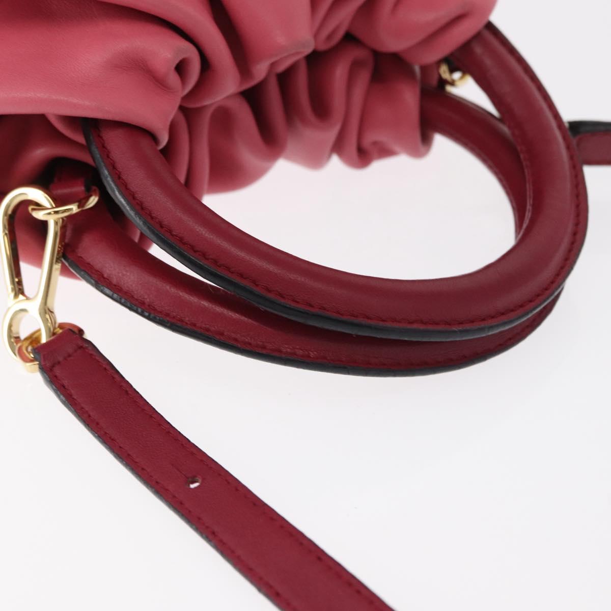 LOEWE Bounce bag Hand Bag Leather 2way Pink Gold Auth 156019