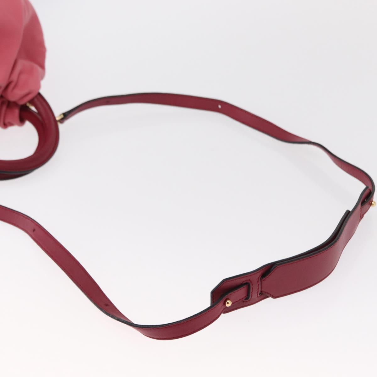 LOEWE Bounce bag Hand Bag Leather 2way Pink Gold Auth 156019