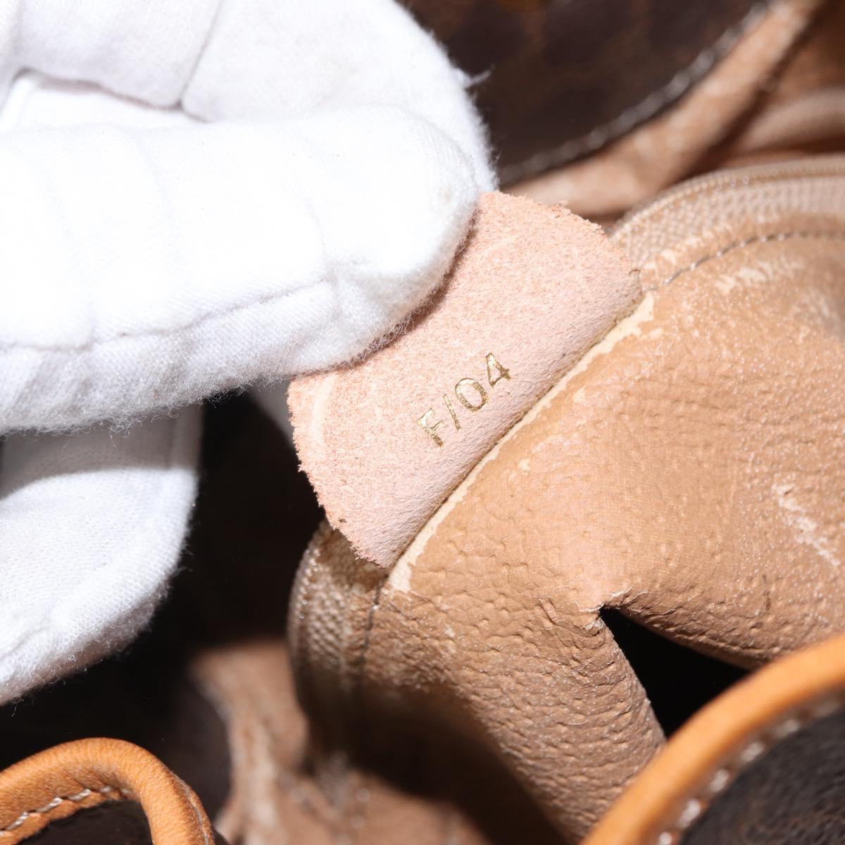 CELINE Macadam Canvas Shoulder Bag PVC Leather Brown Gold Auth 156021