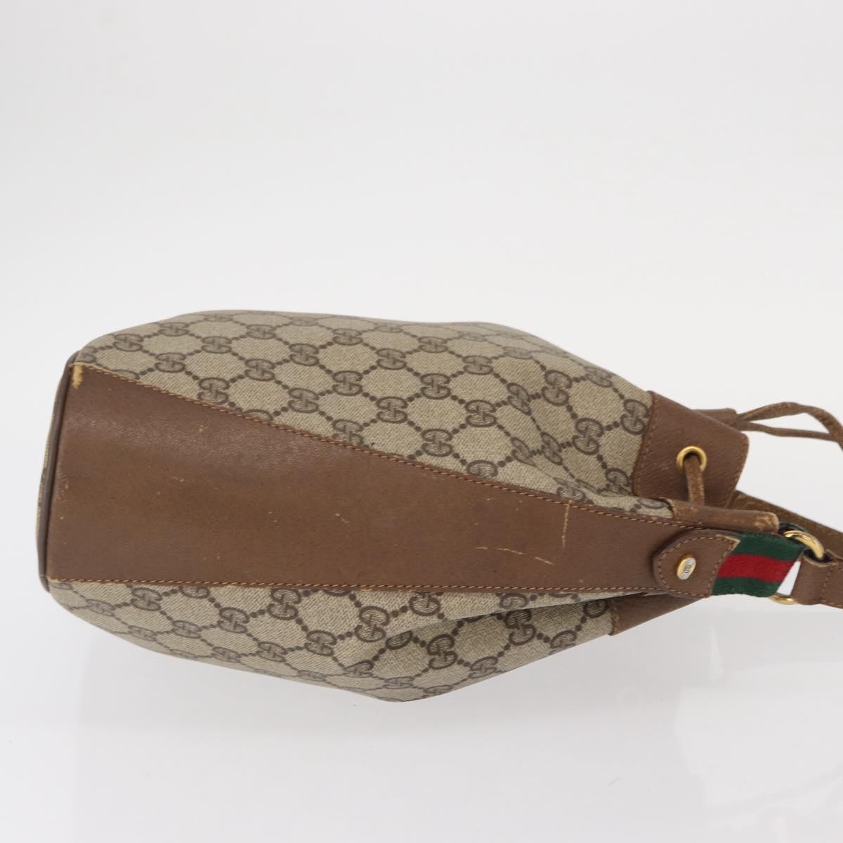 GUCCI GG Supreme Web Sherry Line Bag PVC Red Beige 41 02 034 Auth 156025