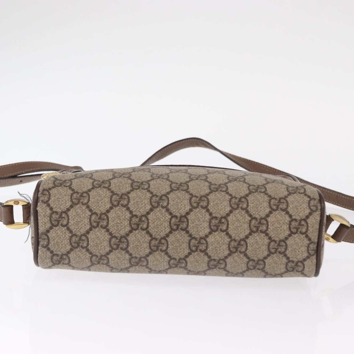 GUCCI GG Supreme Web Sherry Line Shoulder Bag PVC Red Beige Auth 156027