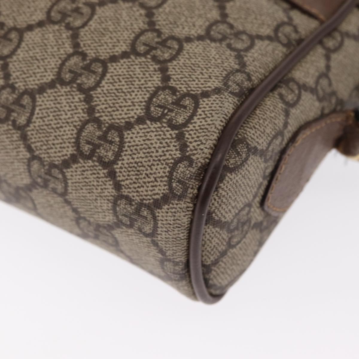 GUCCI GG Supreme Web Sherry Line Shoulder Bag PVC Red Beige Auth 156027