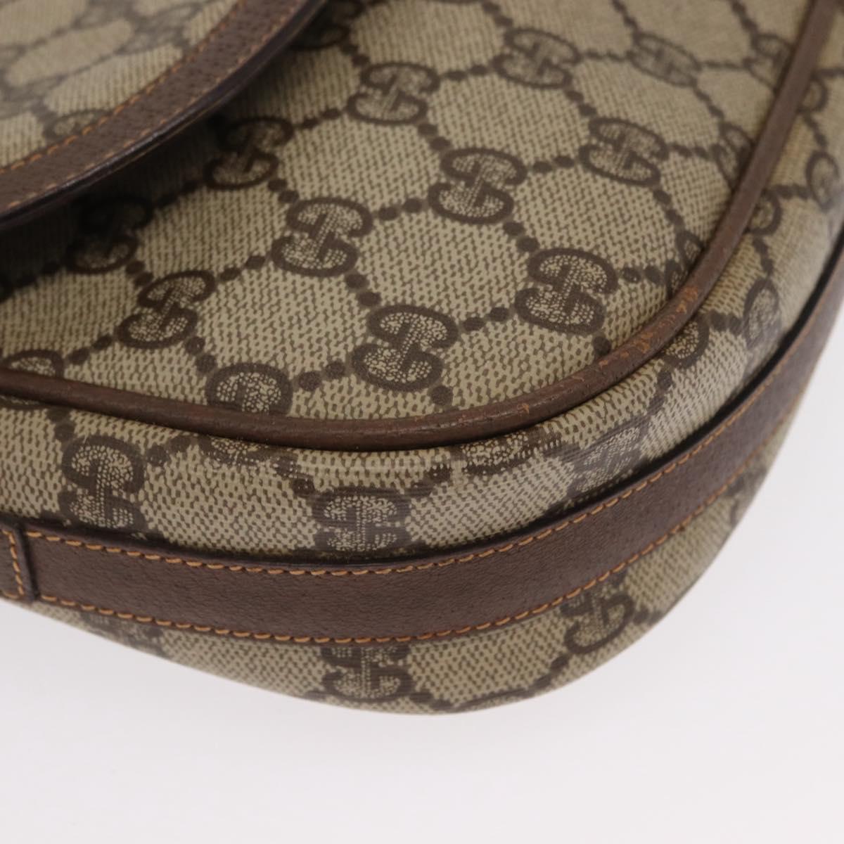 GUCCI GG Supreme Web Sherry Line Bag PVC Beige Gold 001 116 0914 Auth 156028