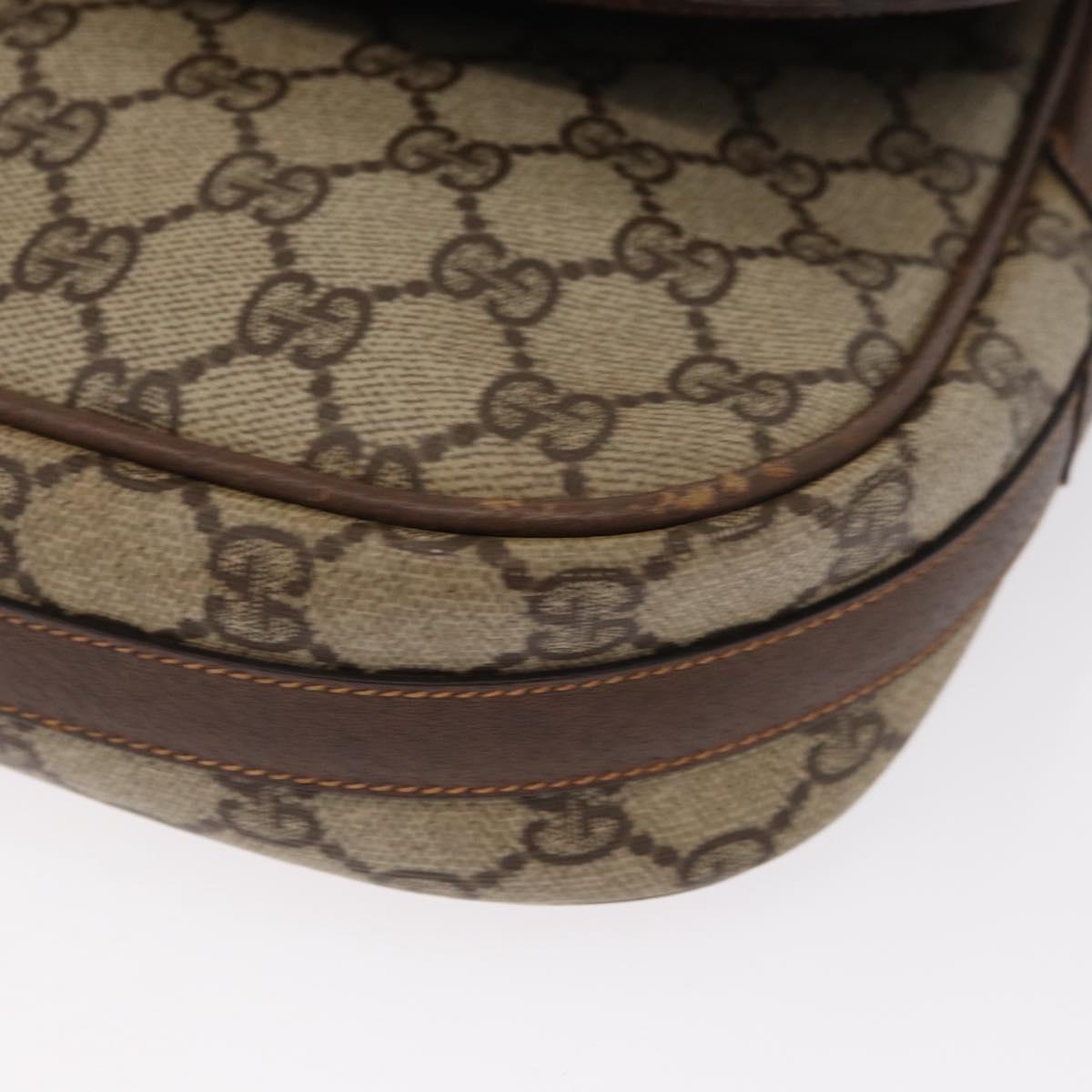 GUCCI GG Supreme Web Sherry Line Bag PVC Beige Gold 001 116 0914 Auth 156028