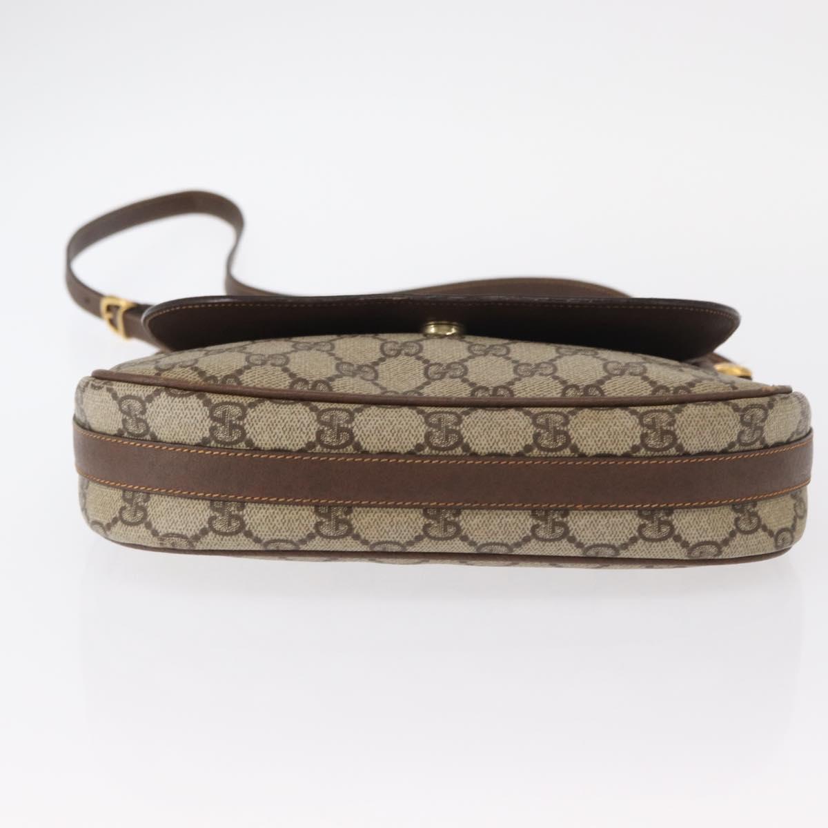 GUCCI GG Supreme Web Sherry Line Bag PVC Beige Gold 001 116 0914 Auth 156028