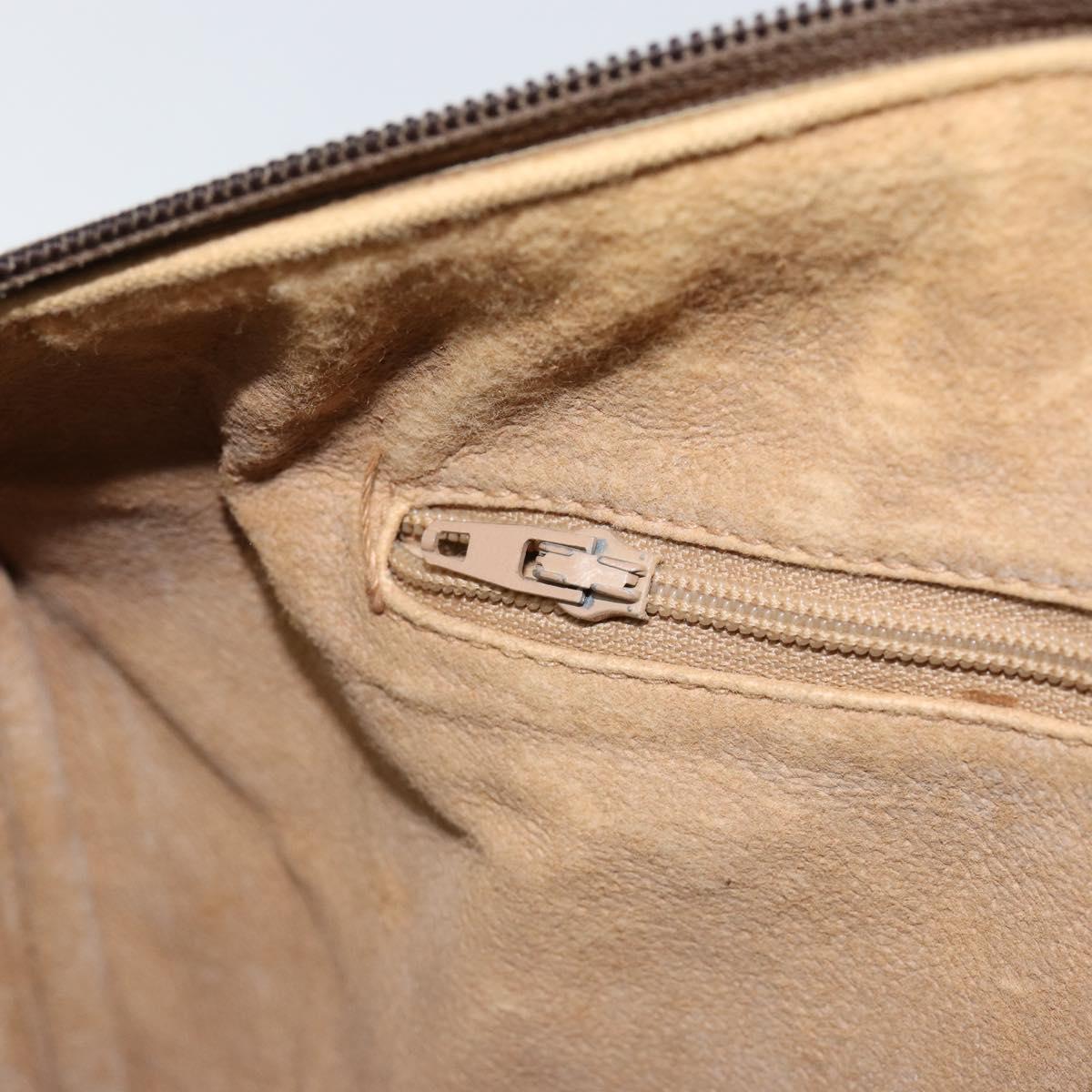 GUCCI GG Supreme Web Sherry Line Boston Bag PVC Beige Gold 58 02 007 Auth 156029