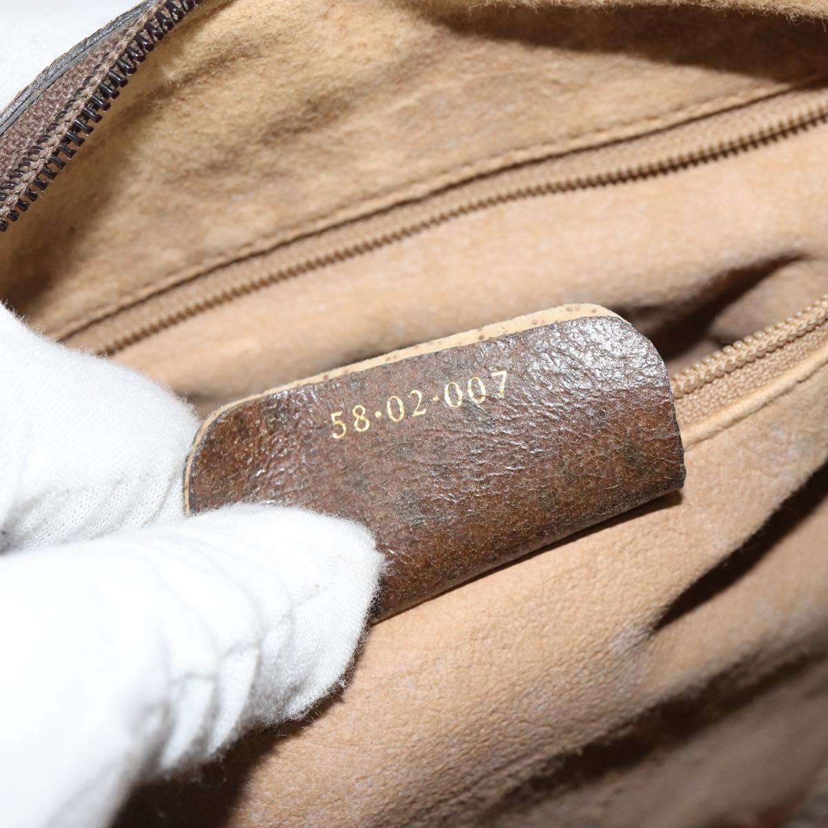 GUCCI GG Supreme Web Sherry Line Boston Bag PVC Beige Gold 58 02 007 Auth 156029