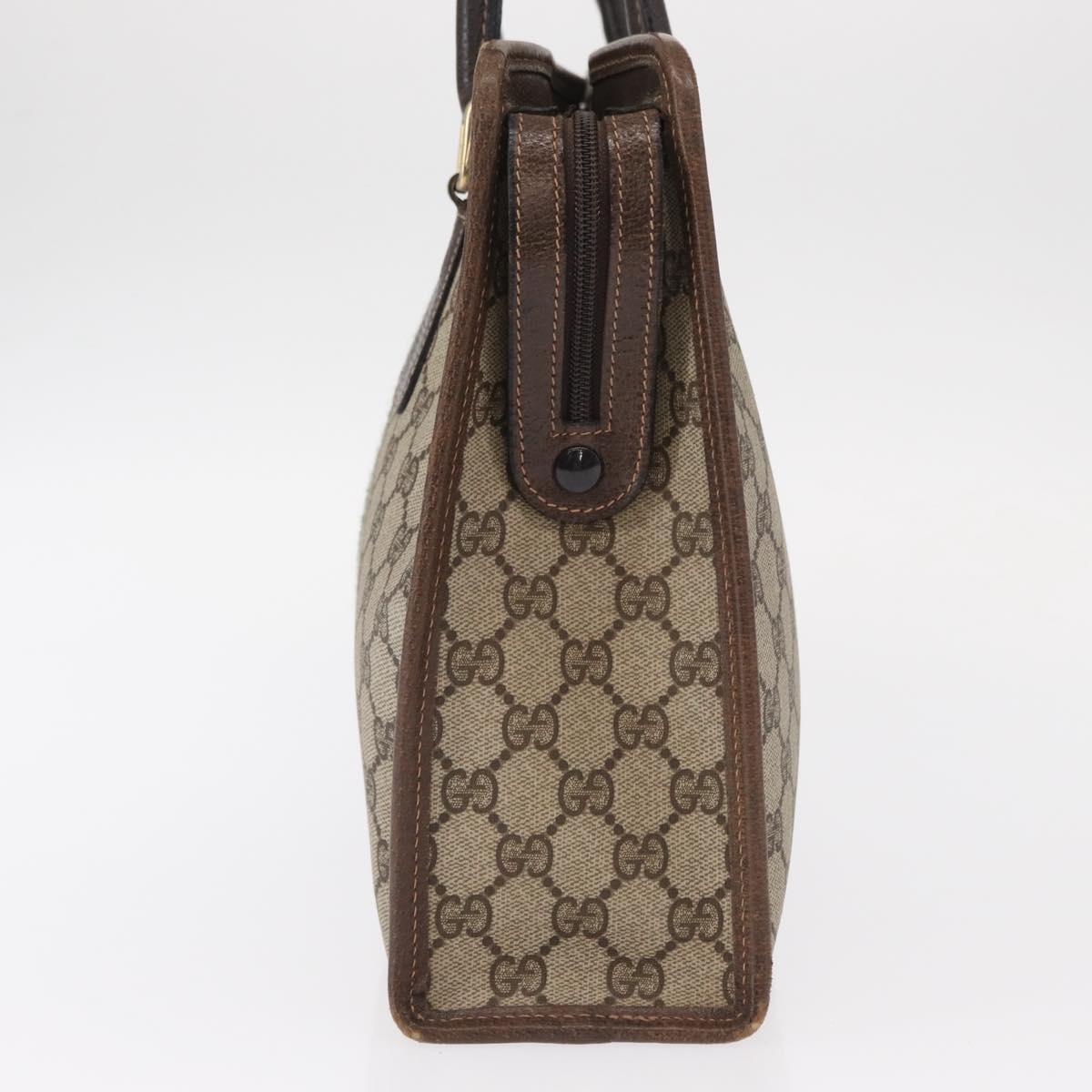 GUCCI GG Supreme Web Sherry Line Hand Bag PVC Beige Gold 010 378 Auth 156033