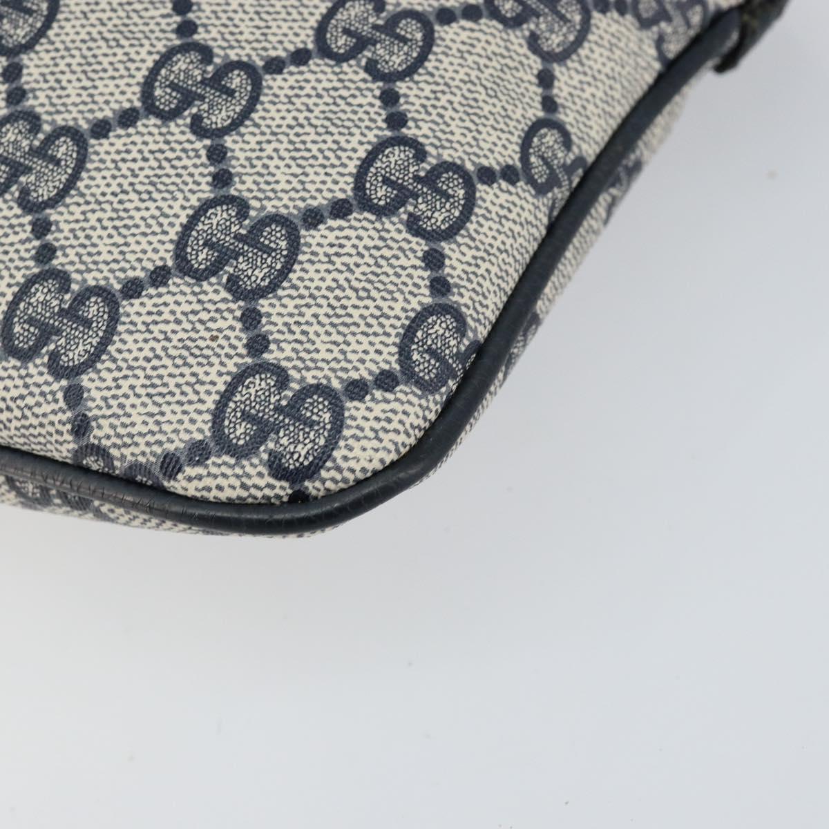 GUCCI GG Supreme Sherry Line Shoulder Bag PVC Red Navy Auth 156035