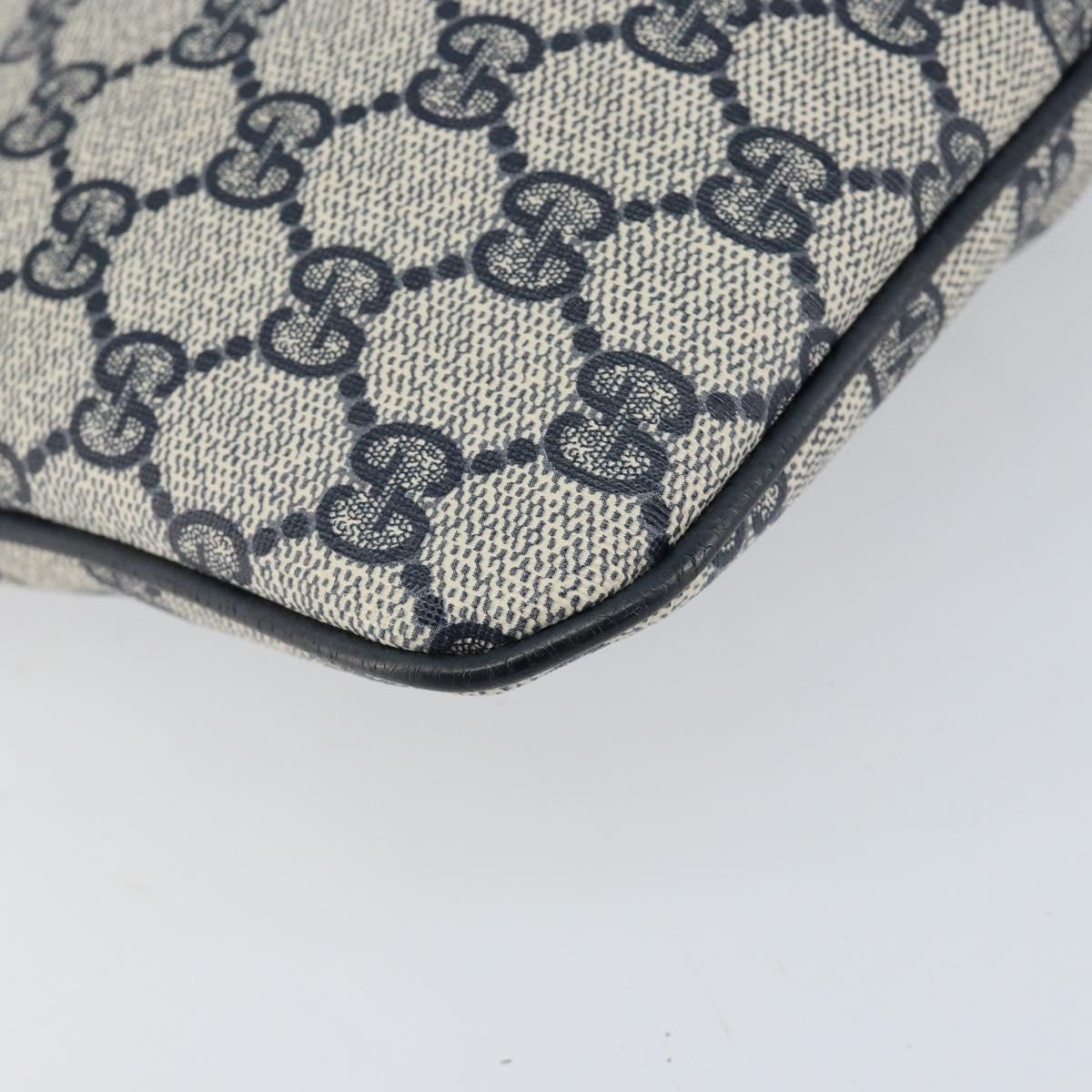 GUCCI GG Supreme Sherry Line Shoulder Bag PVC Red Navy Auth 156035