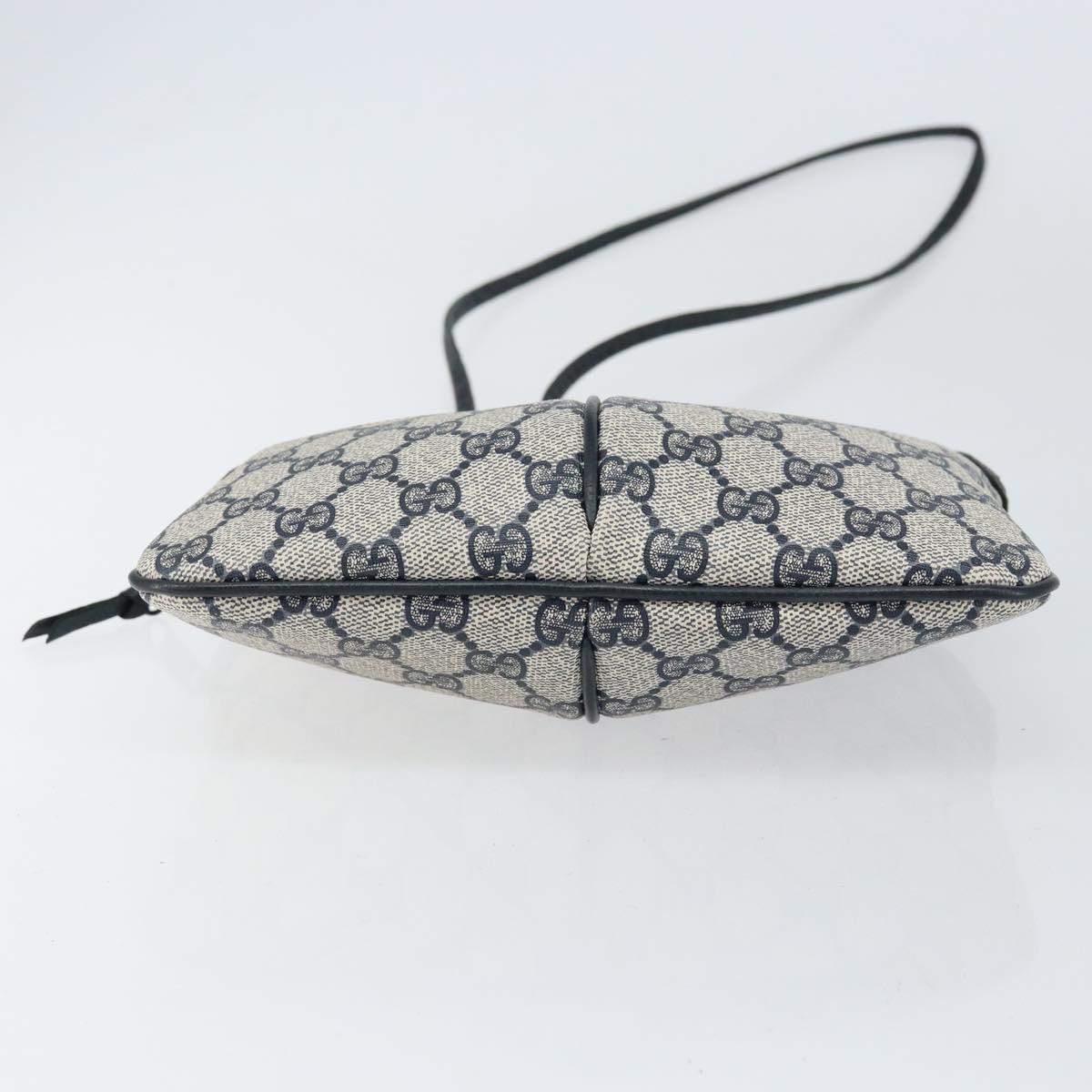 GUCCI GG Supreme Sherry Line Shoulder Bag PVC Red Navy Auth 156035