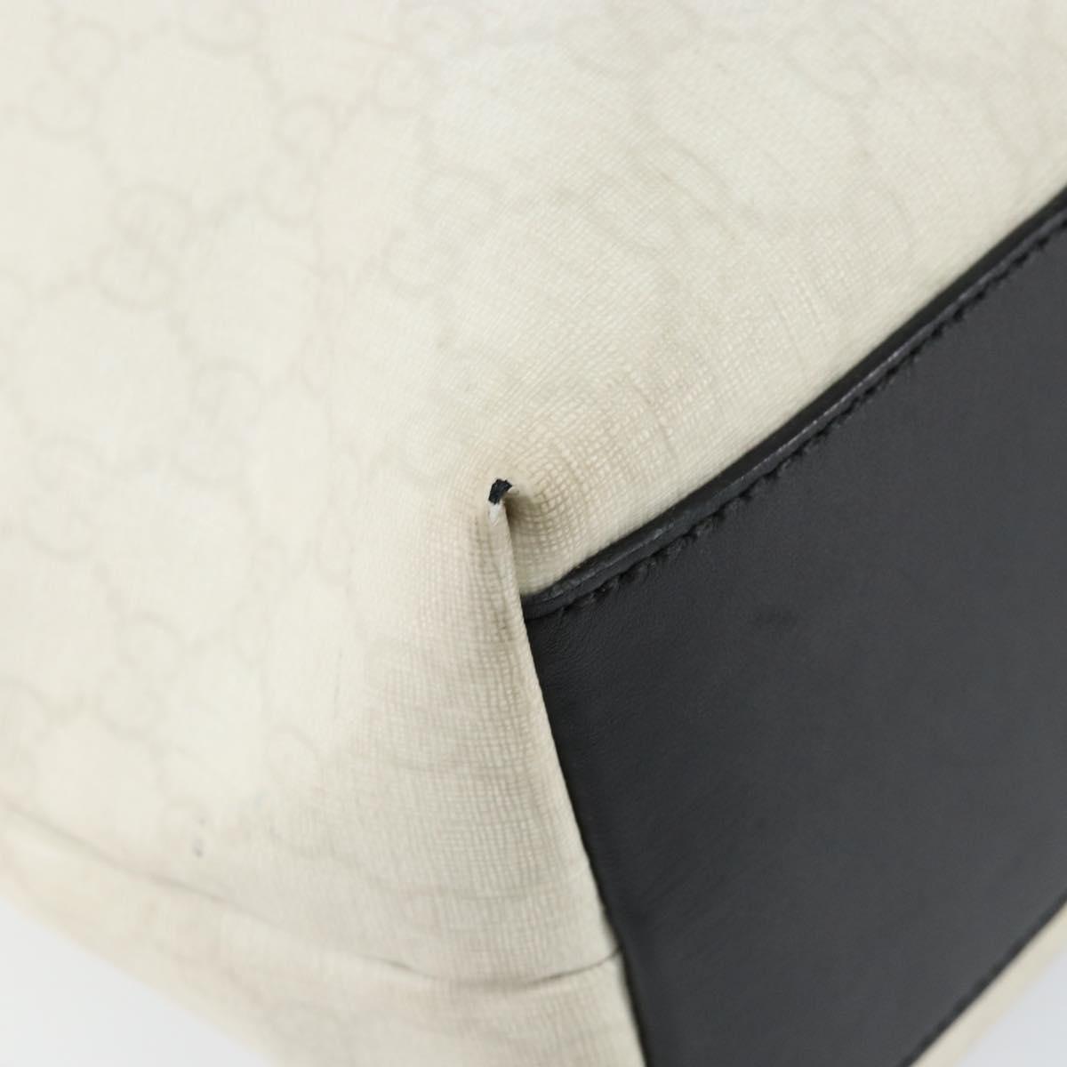 GUCCI GG Supreme Tote Bag PVC Leather Outlet White 257245 Auth 156037