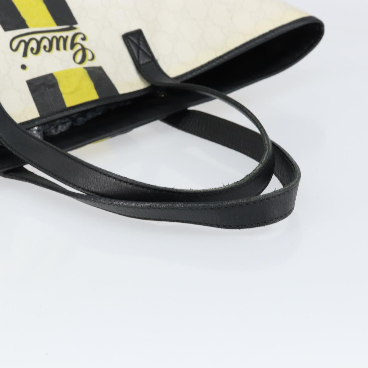 GUCCI GG Supreme Tote Bag PVC Leather Outlet White 257245 Auth 156037