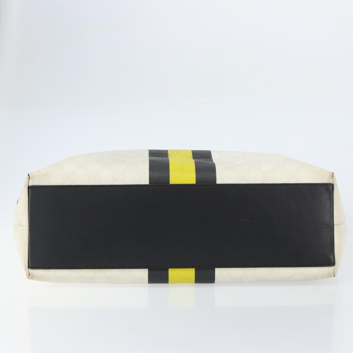 GUCCI GG Supreme Tote Bag PVC Leather Outlet White 257245 Auth 156037