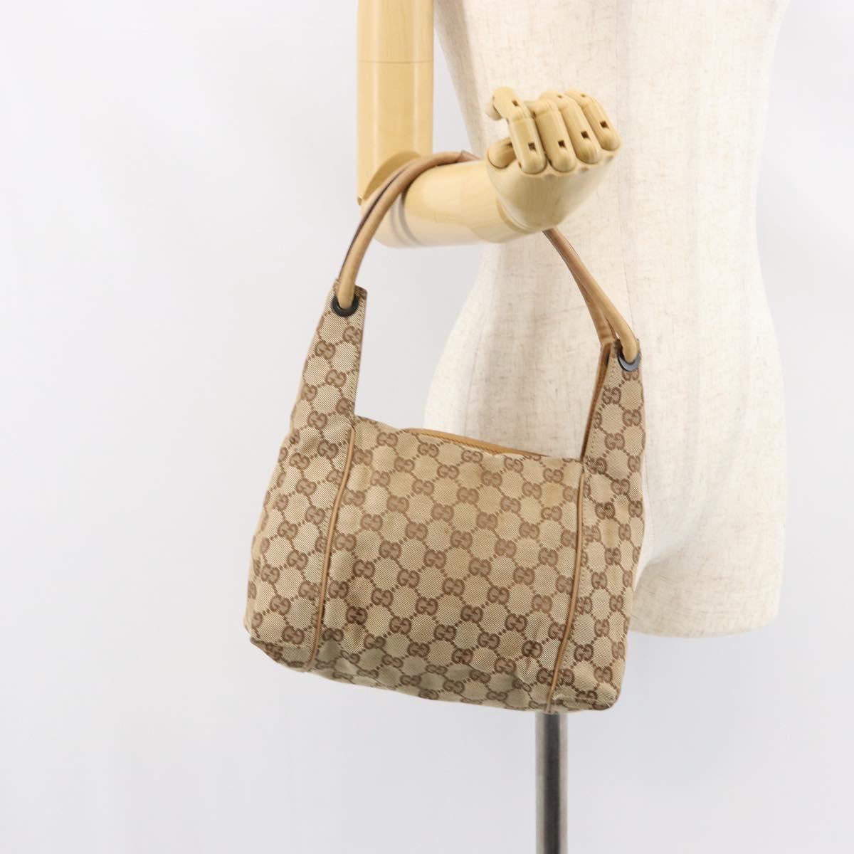 GUCCI GG Canvas Shoulder Bag Beige 101333 Auth 156039