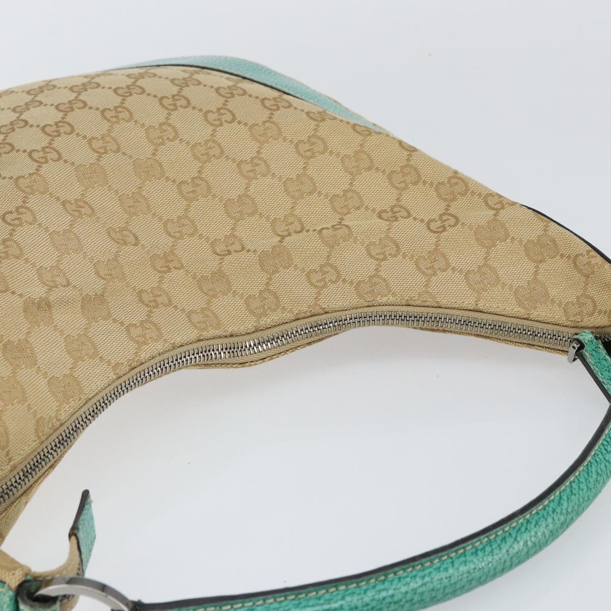 GUCCI GG Canvas Shoulder Bag Beige Silver 134357 Auth 156040