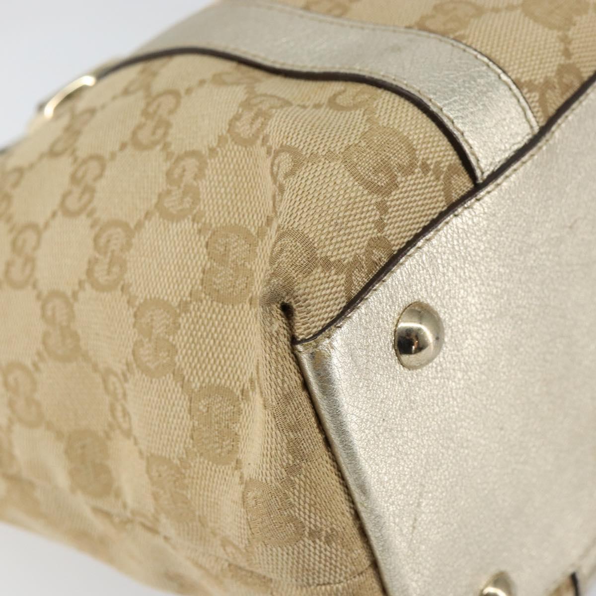 GUCCI GG Canvas Abbey Tote Bag Beige Gold 141470 Auth 156041