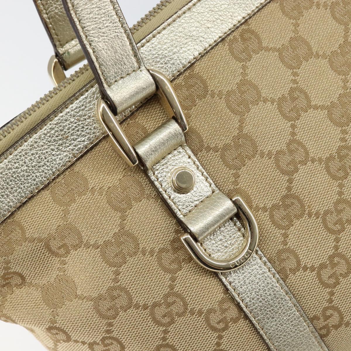 GUCCI GG Canvas Abbey Tote Bag Beige Gold 141470 Auth 156041