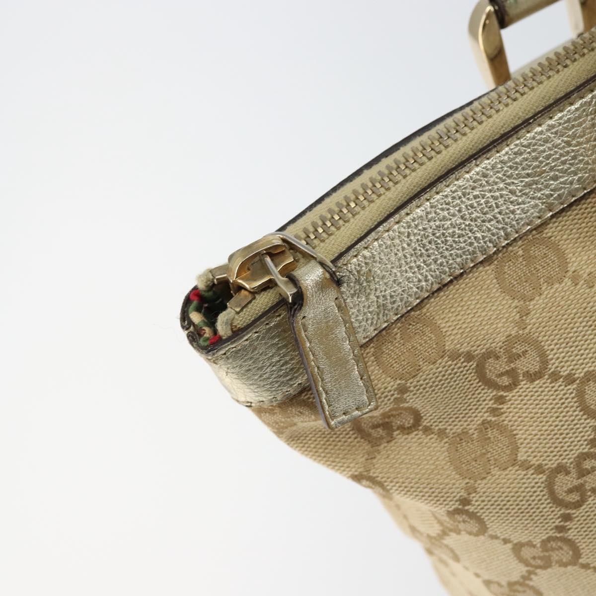 GUCCI GG Canvas Abbey Tote Bag Beige Gold 141470 Auth 156041