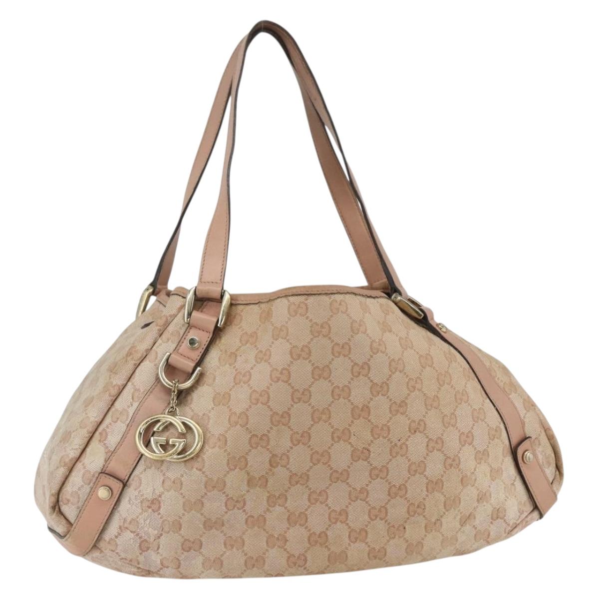 GUCCI GG Crystal Abbey Tote Bag Pink Gold 130736 Auth 156043