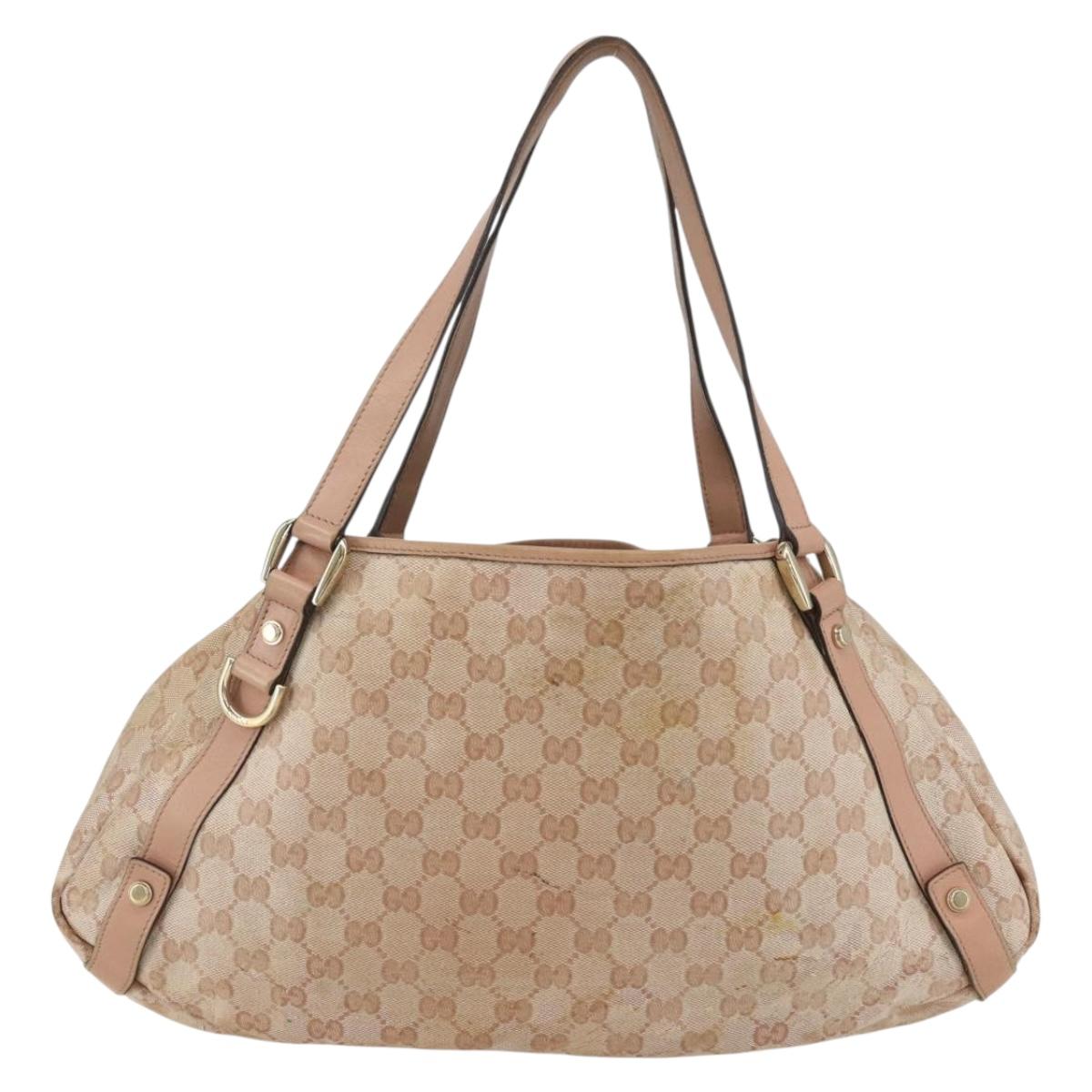 GUCCI GG Crystal Abbey Tote Bag Pink Gold 130736 Auth 156043