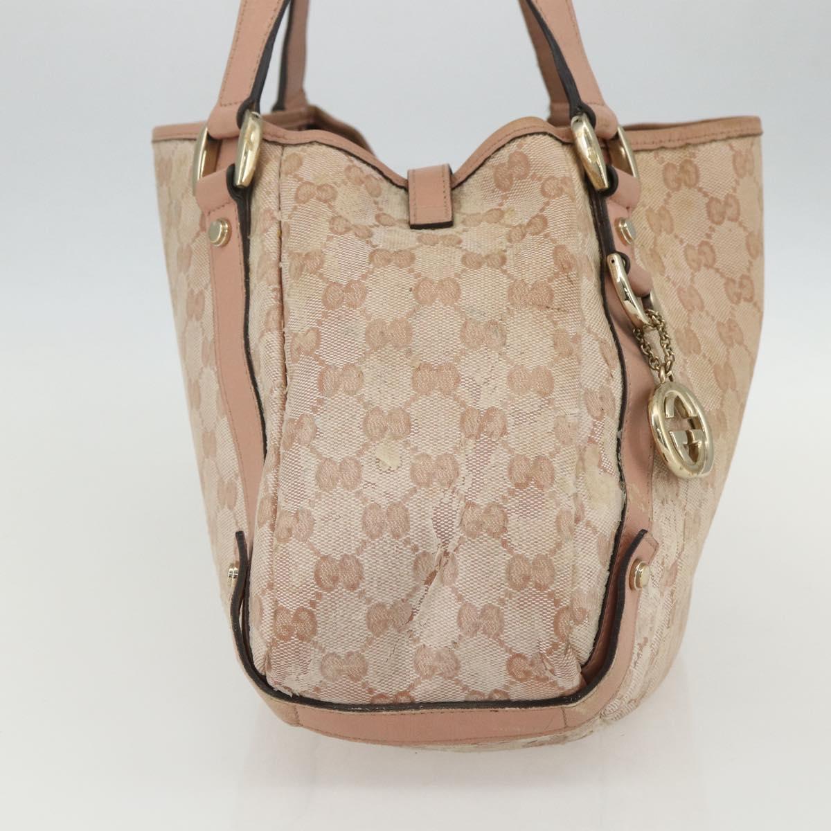 GUCCI GG Crystal Abbey Tote Bag Pink Gold 130736 Auth 156043