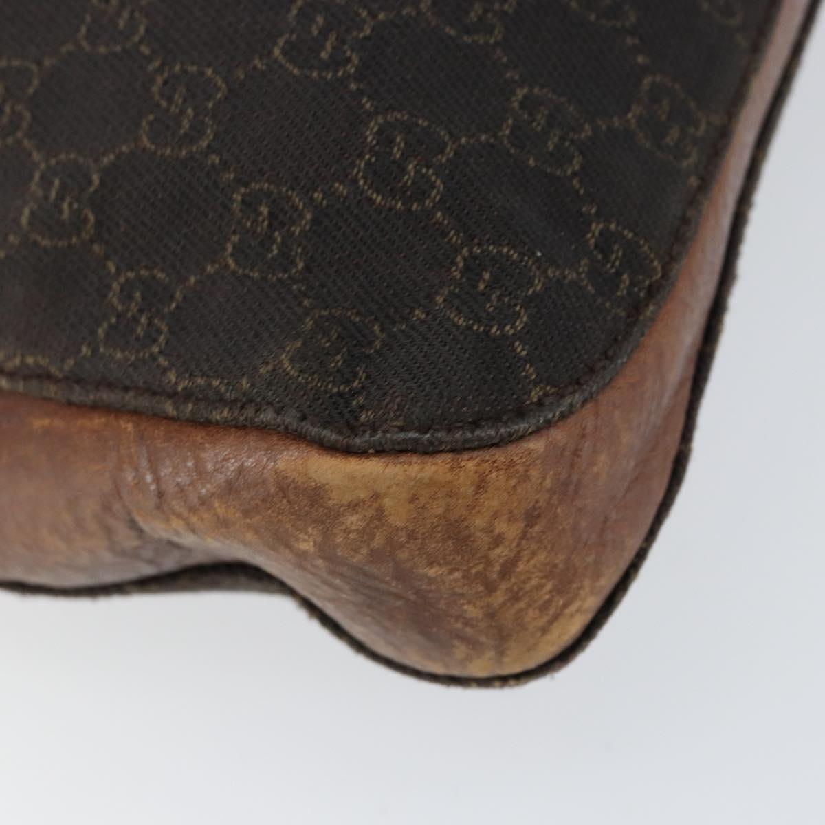 GUCCI Horsebit GG Canvas Shoulder Bag Black 101975 Auth 156044