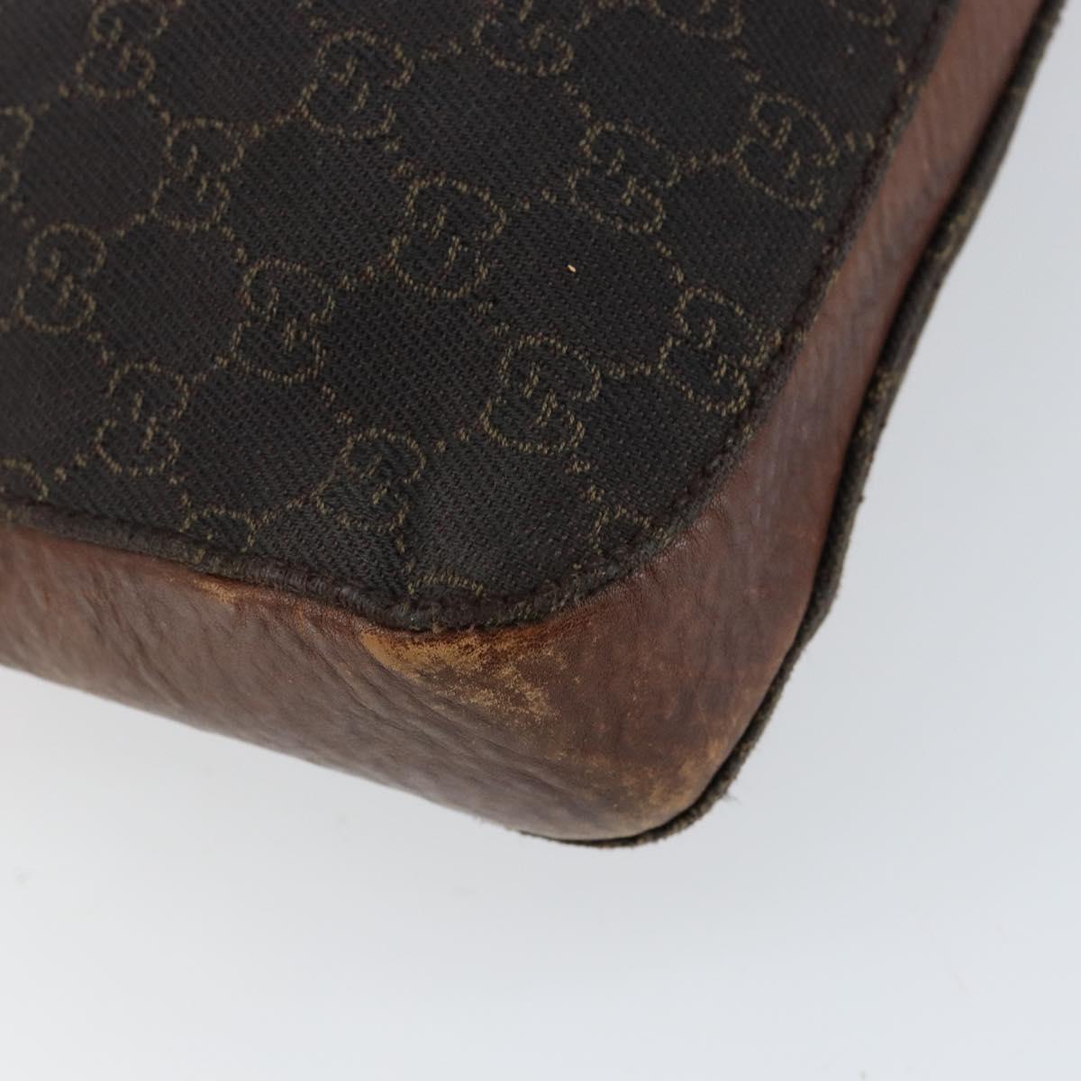 GUCCI Horsebit GG Canvas Shoulder Bag Black 101975 Auth 156044