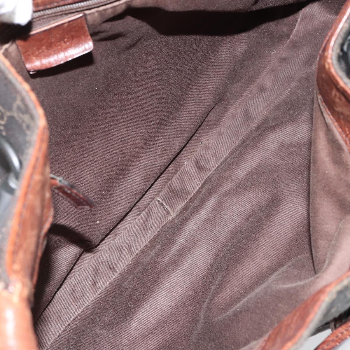 GUCCI Horsebit GG Canvas Shoulder Bag Black 101975 Auth 156044