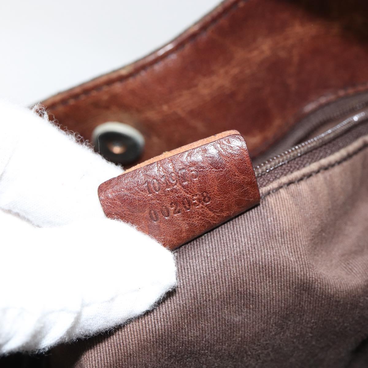 GUCCI Horsebit GG Canvas Shoulder Bag Black 101975 Auth 156044