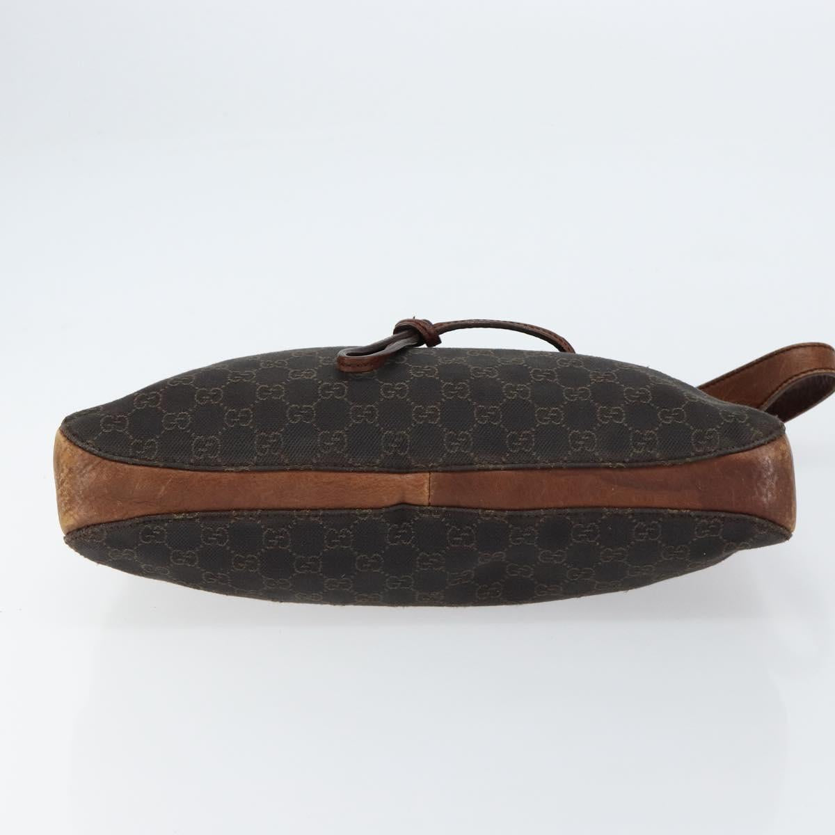 GUCCI Horsebit GG Canvas Shoulder Bag Black 101975 Auth 156044