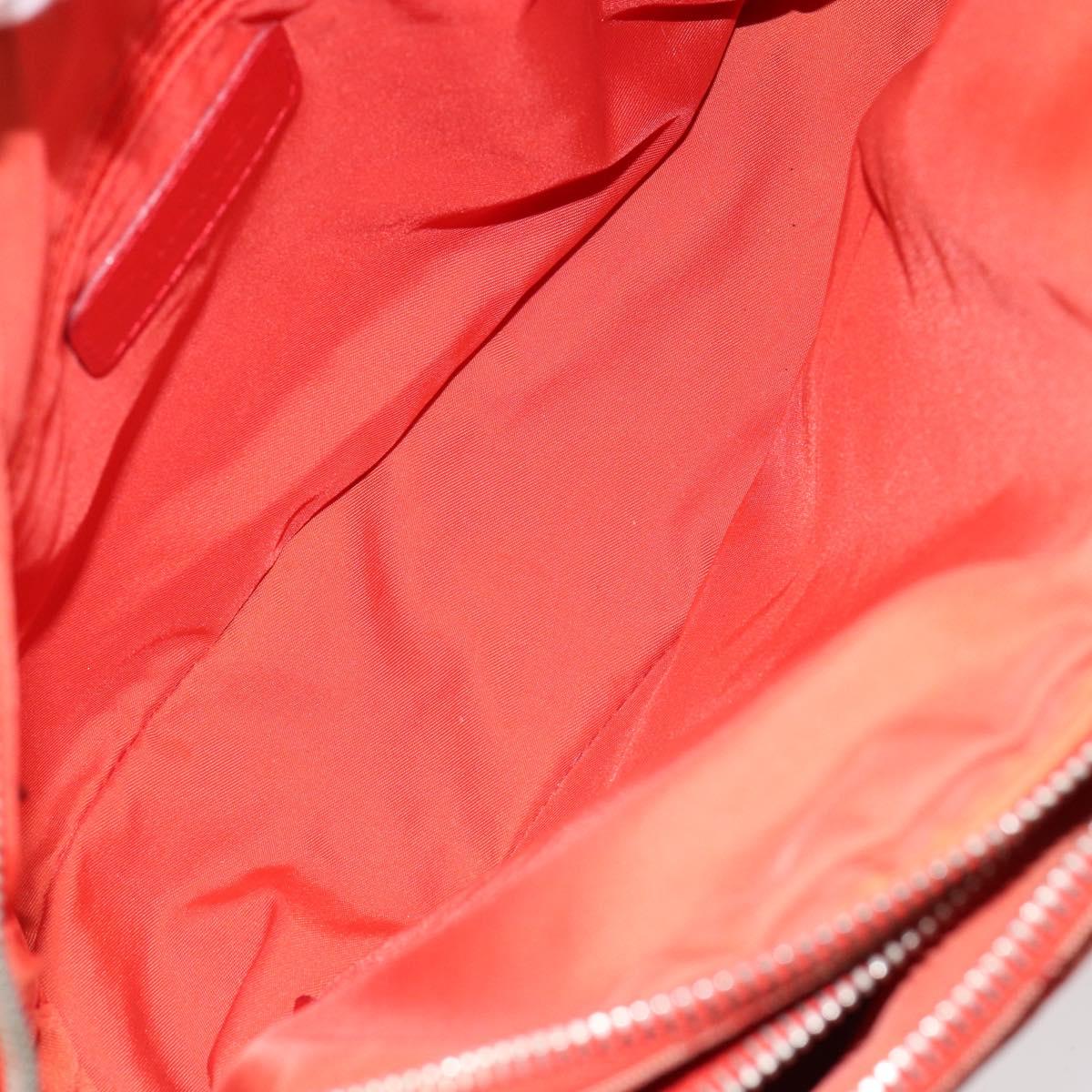 CHANEL New Travel line Hand Bag Nylon Red Silver CC Auth 156052