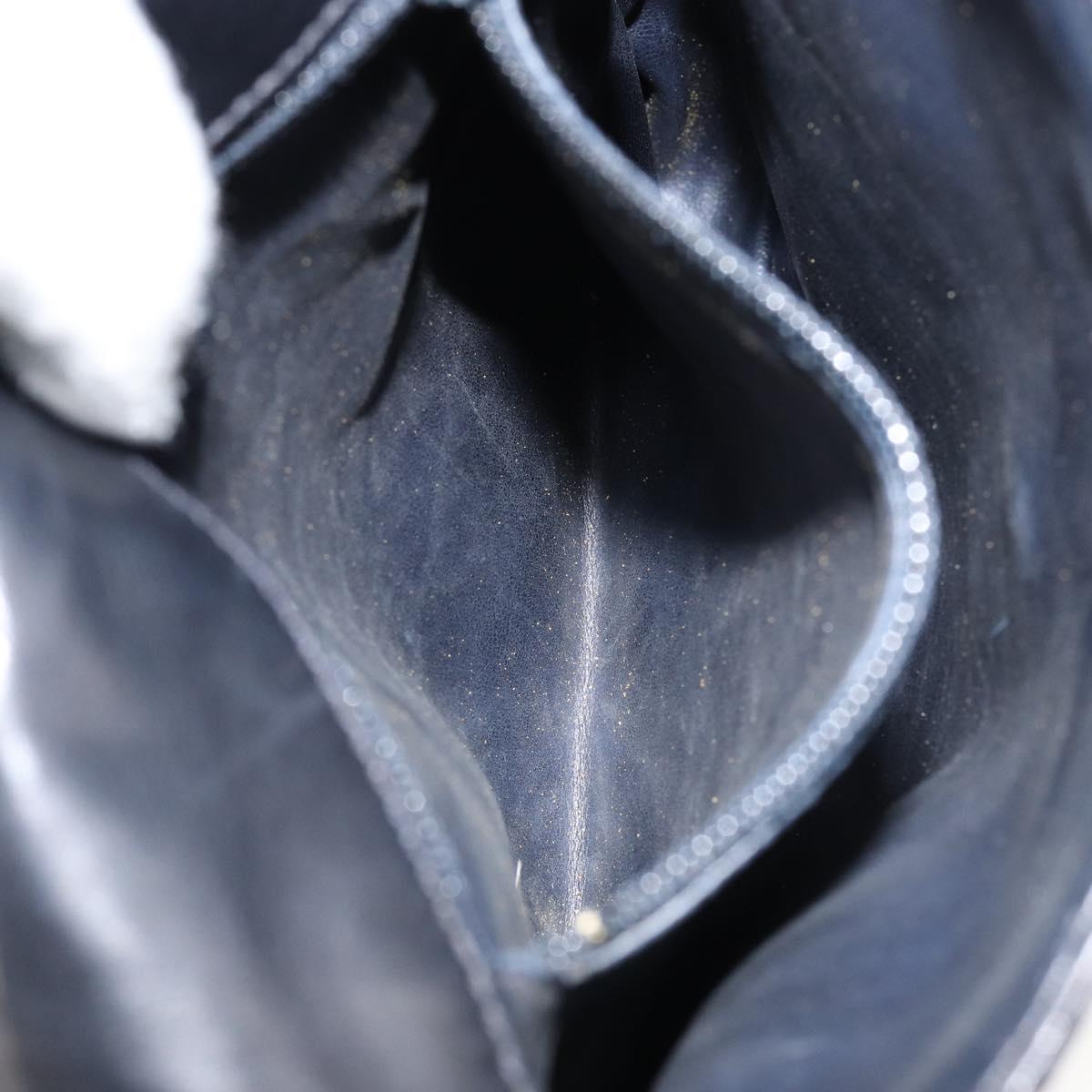 CHANEL Chain V Stitch Shoulder Bag Lamb Skin Black Gold CC Auth 156053