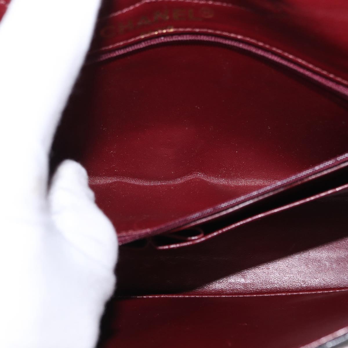 CHANEL Matelasse 25 Double Flap Paris Only Bag Lamb Skin Black CC Auth 156054