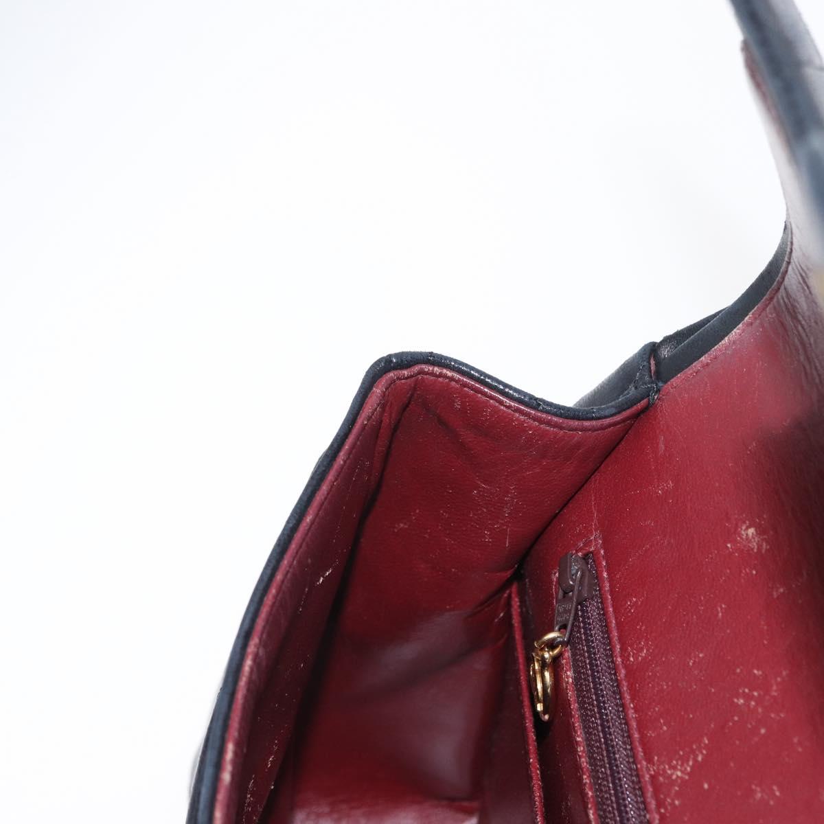 CHANEL Matelasse 25 Double Flap Chain Bag Lamb Skin Black Gold CC Auth 156055