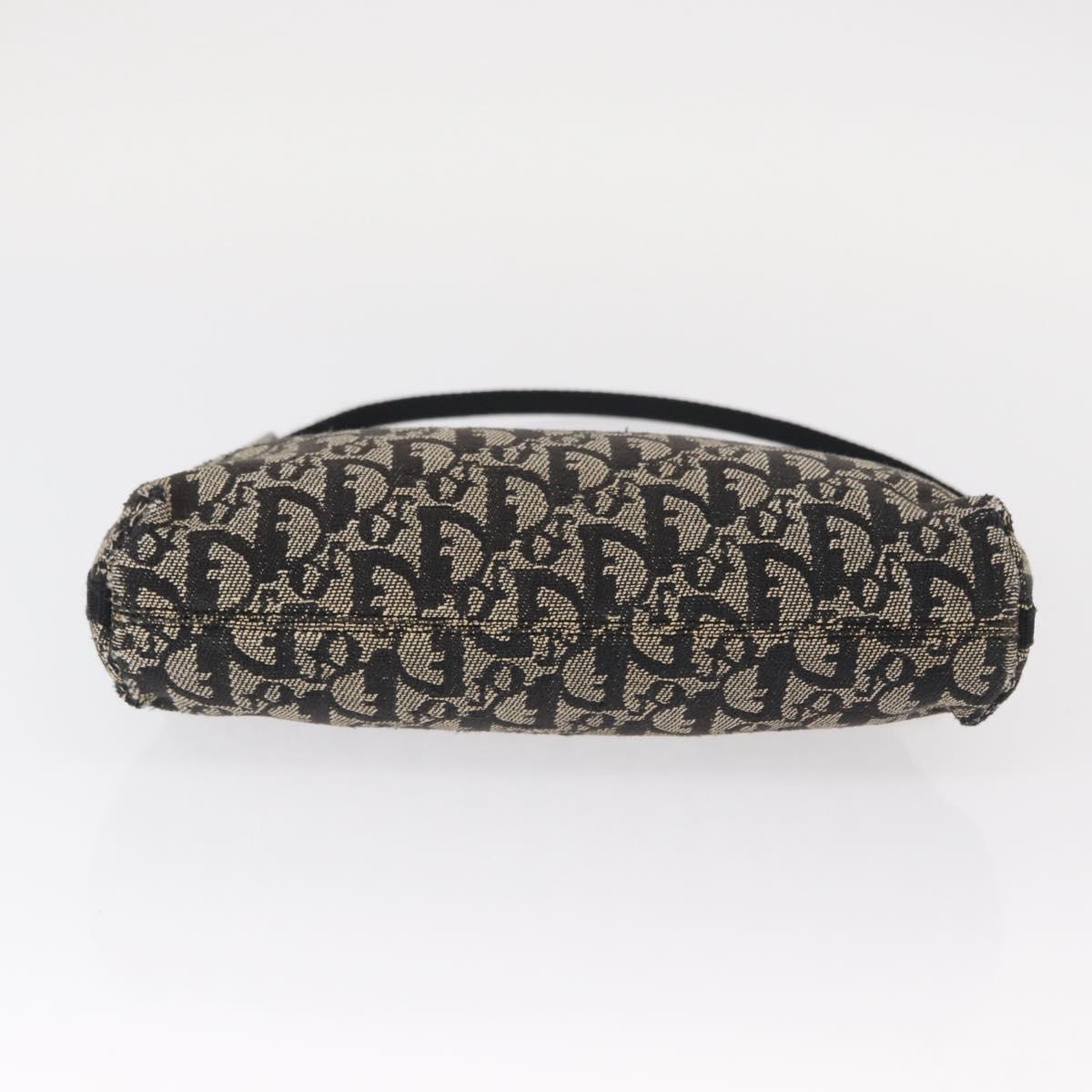 Christian Dior Trotter Canvas Accessory Pouch Black Silver Auth 156059