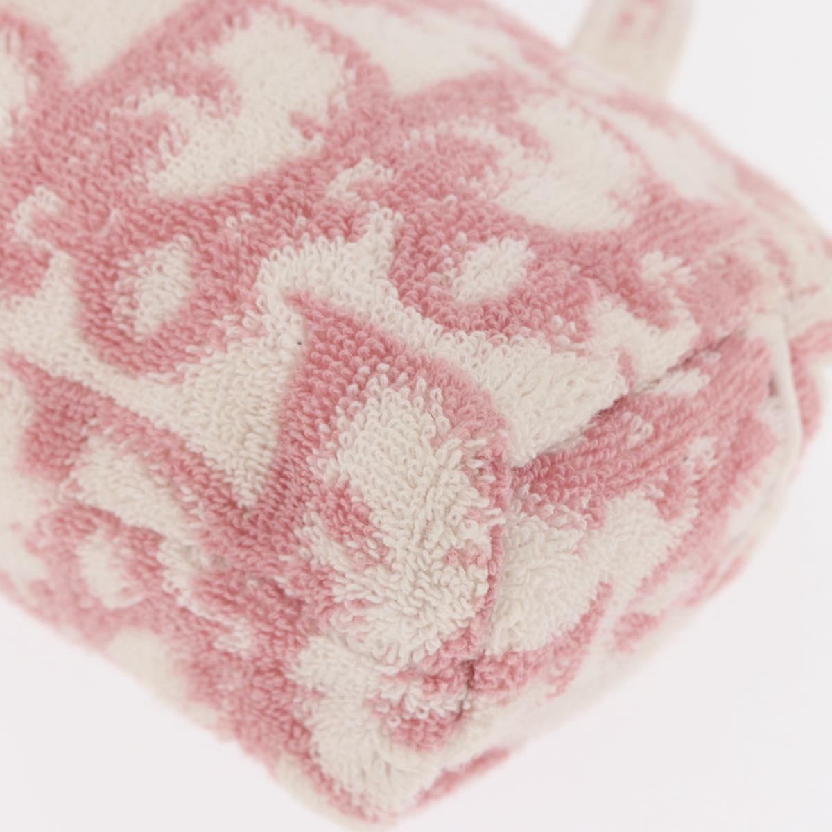 Christian Dior Trotter Canvas Hand Bag Pile Pink Auth 156061