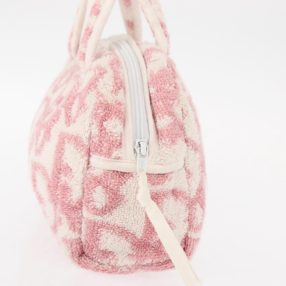 Christian Dior Trotter Canvas Hand Bag Pile Pink Auth 156061