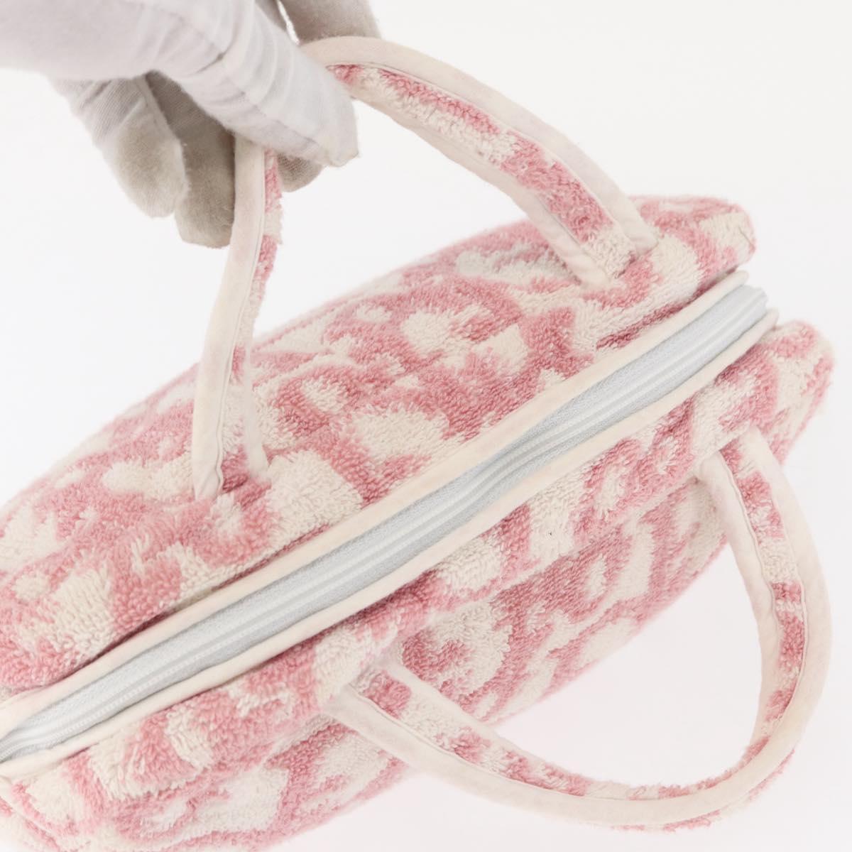 Christian Dior Trotter Canvas Hand Bag Pile Pink Auth 156061