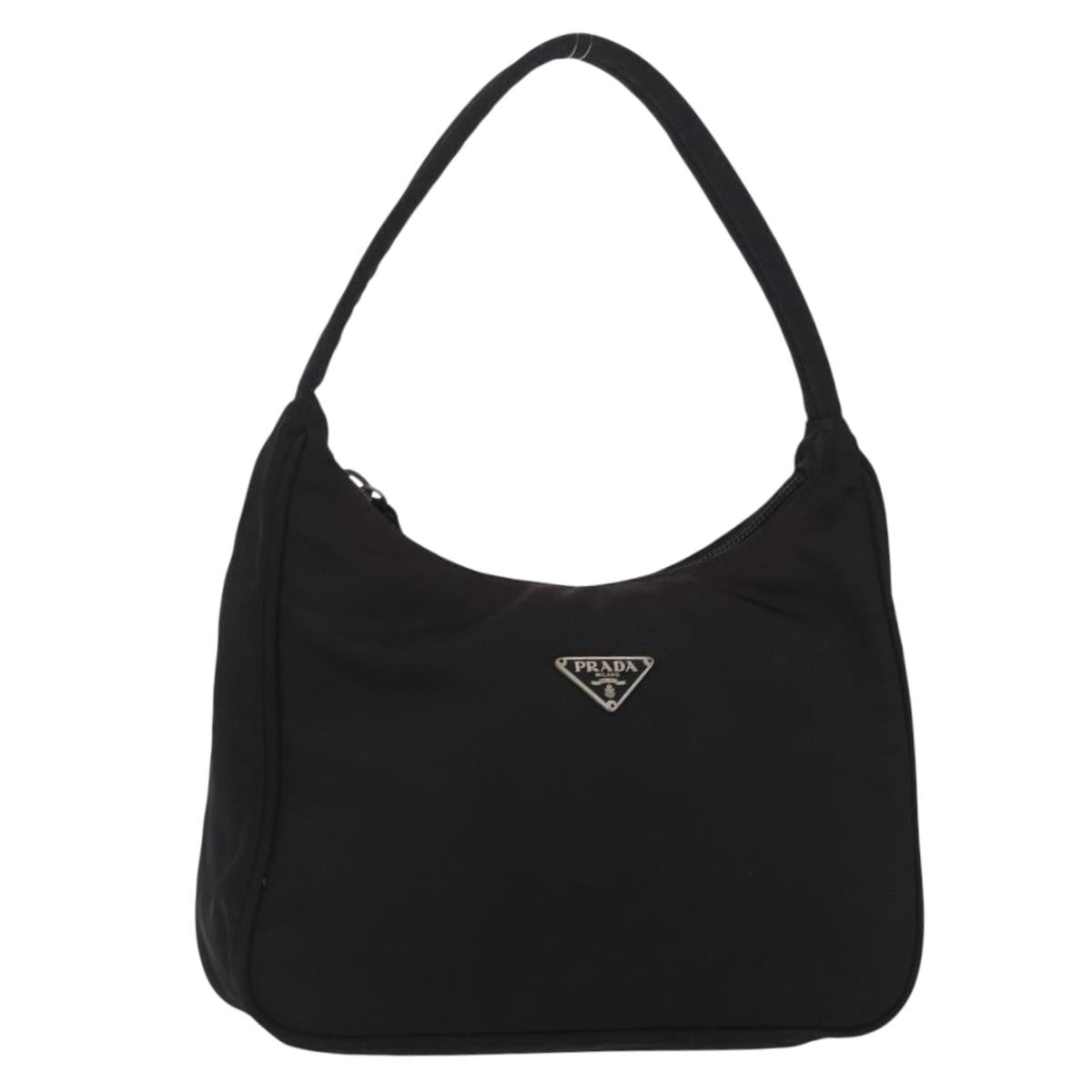 PRADA Hand Bag Nylon Black Auth 156063