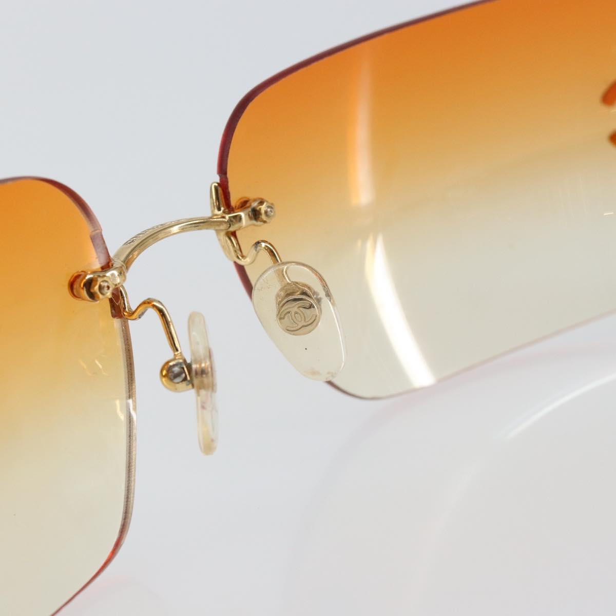 CHANEL COCO Mark Sunglasses metal Gold Tone 4017-D CC Auth 156067