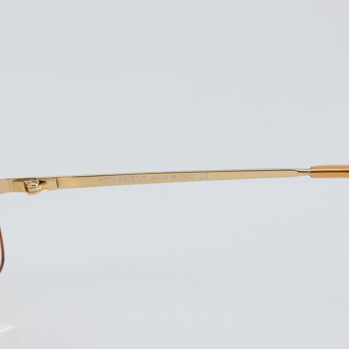 CHANEL COCO Mark Sunglasses metal Gold Tone 4017-D CC Auth 156067