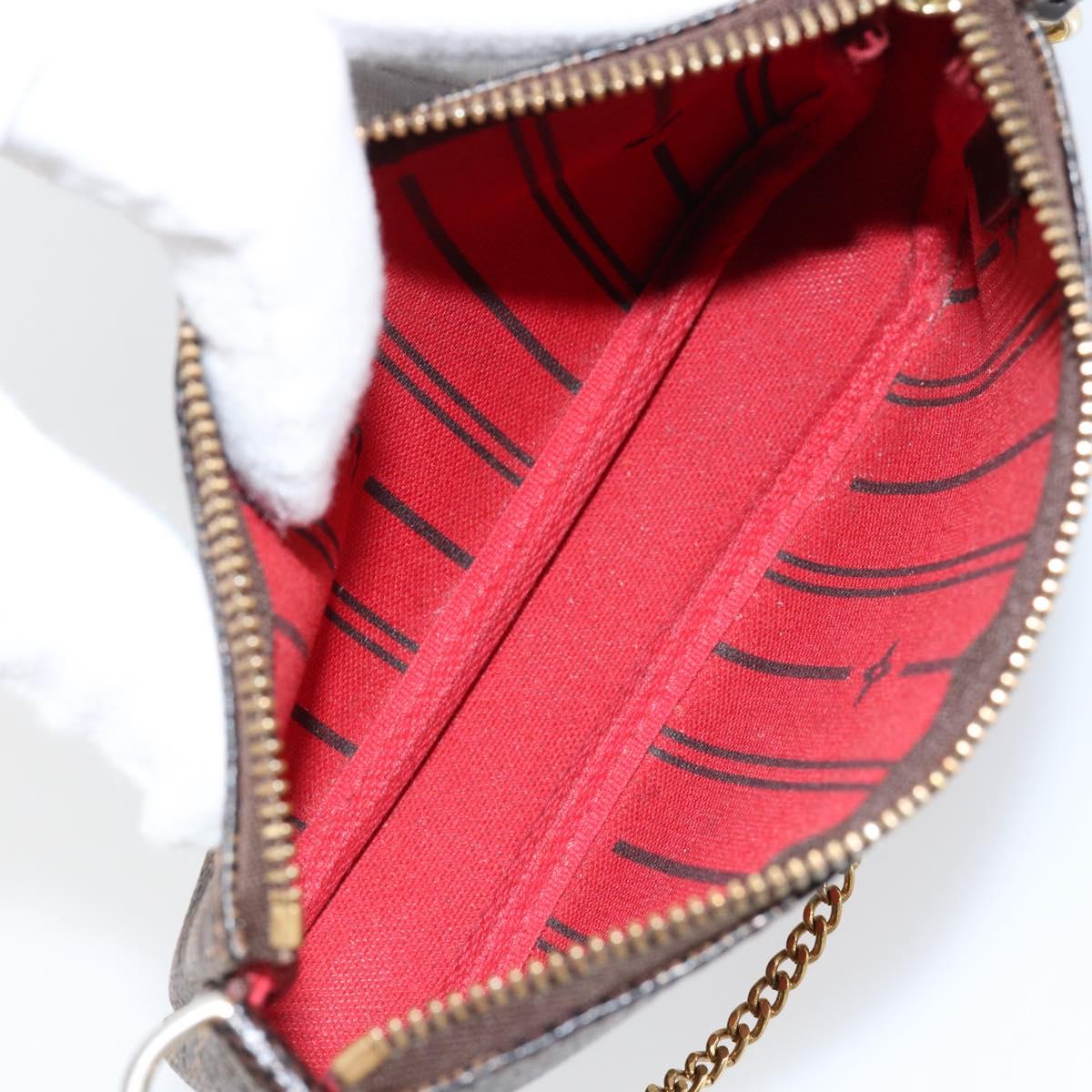 LOUIS VUITTON Damier Ebene T&B Mini Pochette Accessoires N58011 LV Auth 156077