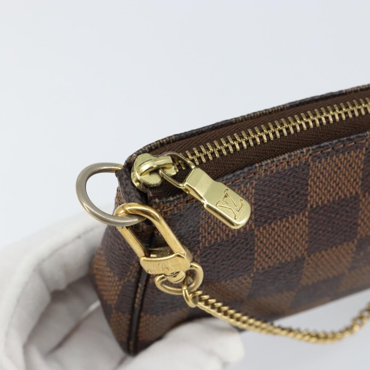 LOUIS VUITTON Damier Ebene Mini Pochette Accessoires Pouch N58009 LV Auth 156078