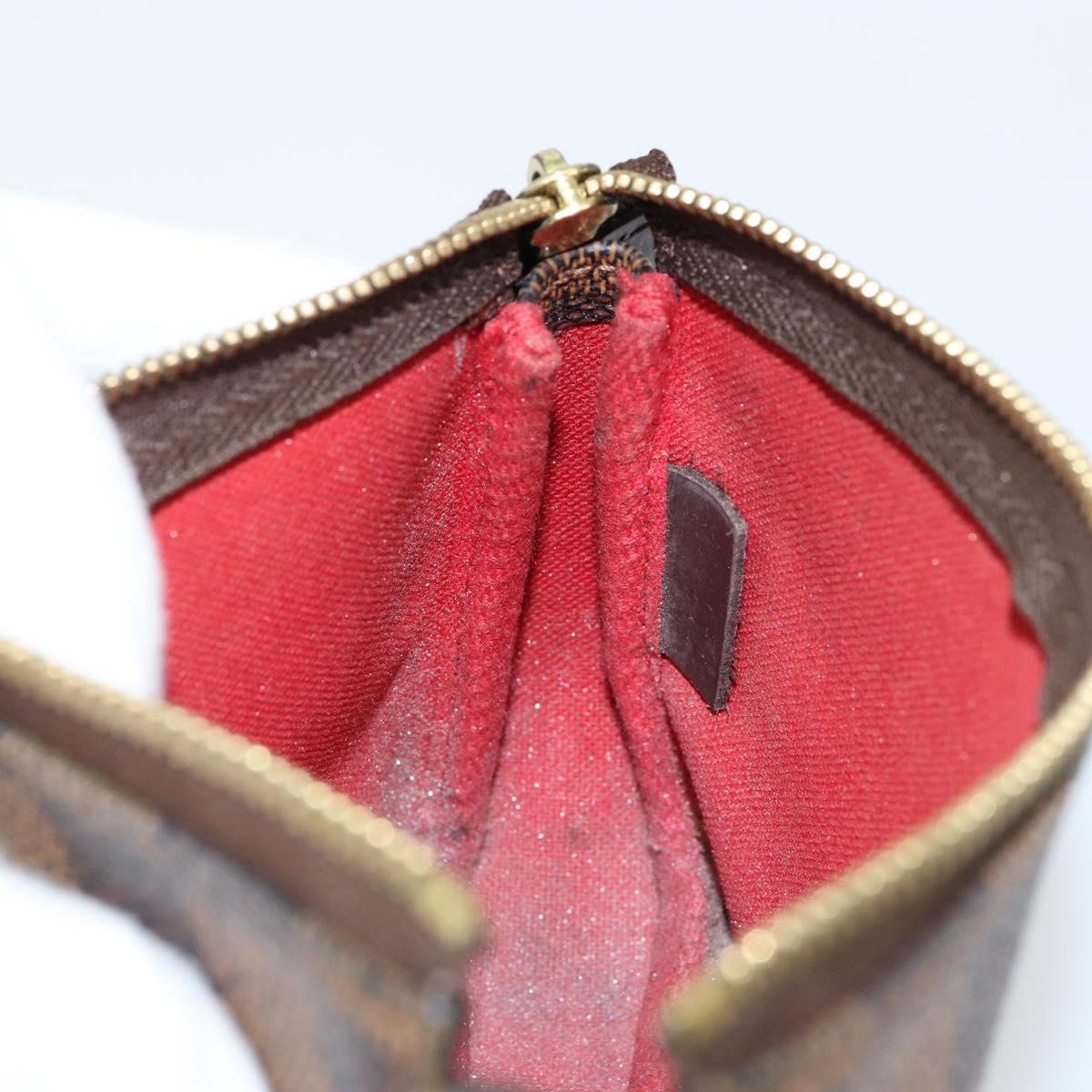 LOUIS VUITTON Damier Ebene Mini Pochette Accessoires Pouch N58009 LV Auth 156078