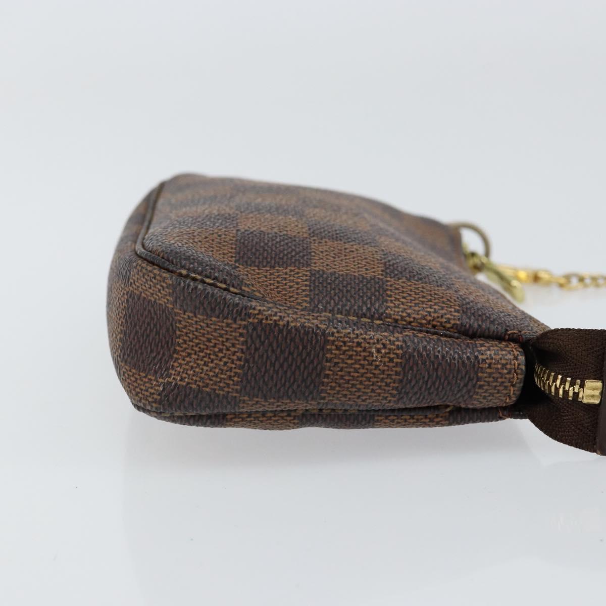 LOUIS VUITTON Damier Ebene Mini Pochette Accessoires Pouch N58009 LV Auth 156078