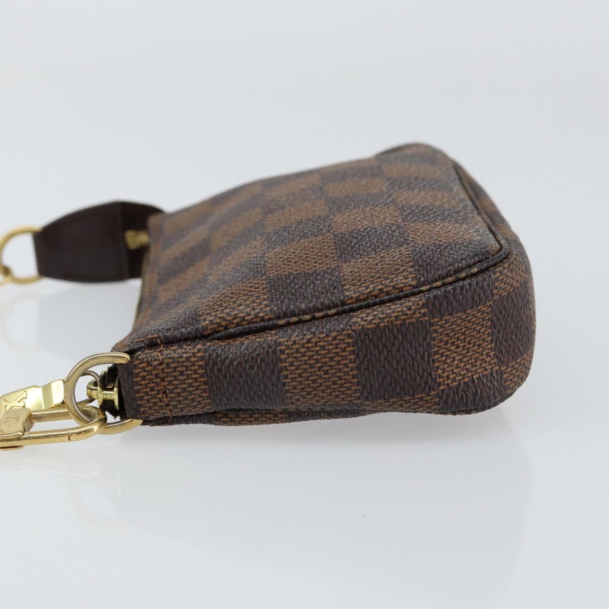 LOUIS VUITTON Damier Ebene Mini Pochette Accessoires Pouch N58009 LV Auth 156078